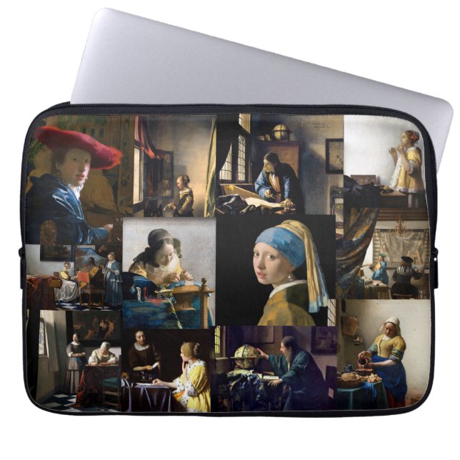 Johannes Vermeer - mästerverk - lappverk Laptop Fodral (Framsidan)