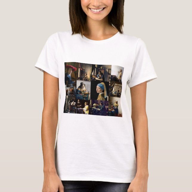 Johannes Vermeer - mästerverk - lappverk T Shirt (Framsida)
