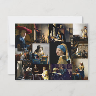 Johannes Vermeer - mästerverk - lappverk Tack Kort
