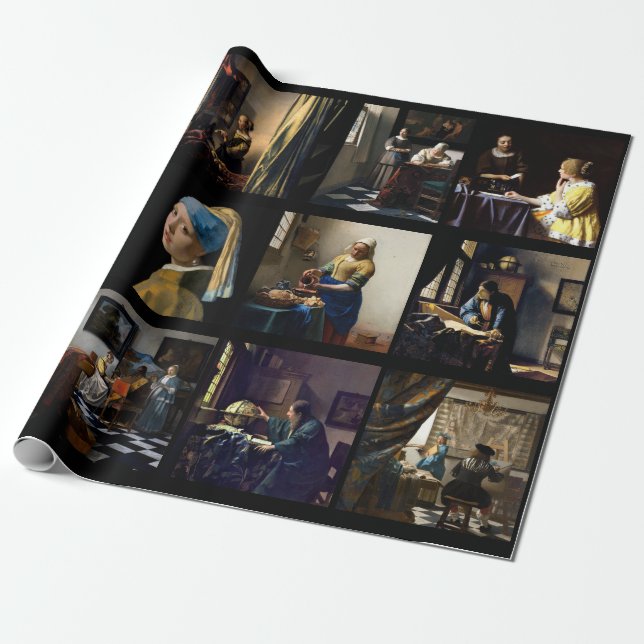 Johannes Vermeer - mästerverk Mosaic Presentpapper (Utrullad)