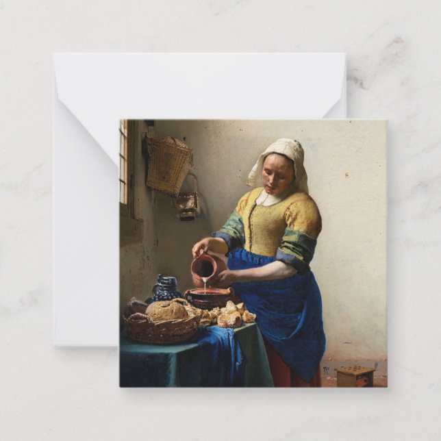 Johannes Vermeer - Milkmaid Anteckningskort (Framsida)