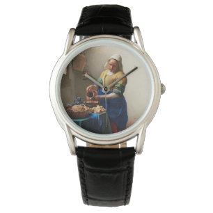 Johannes Vermeer. Milkmaid. bra av vintage Armbandsur