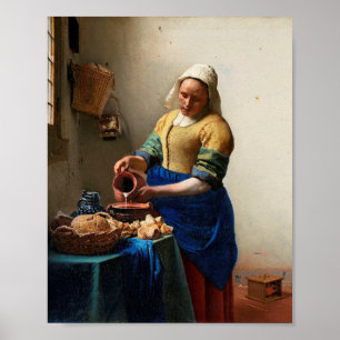 Johannes Vermeer. Milkmaid. bra av vintage Poster