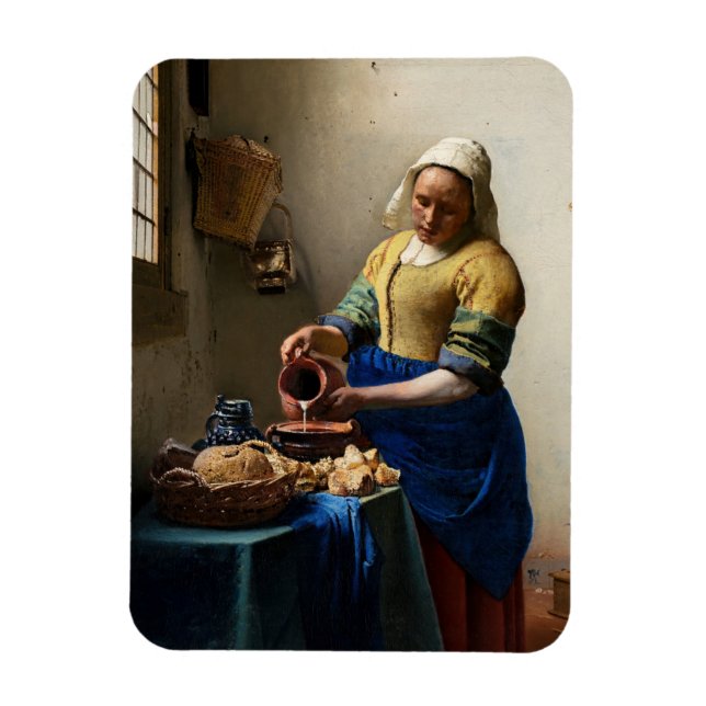 Johannes Vermeer - Milkmaid Magnet (Vertikal)