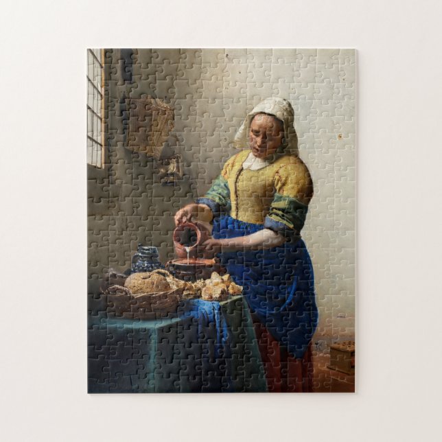 Johannes Vermeer - Milkmaid Pussel (Vertikal)