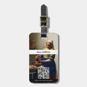 Johannes Vermeer - Milkmaid - QR-koden Bagagebricka
