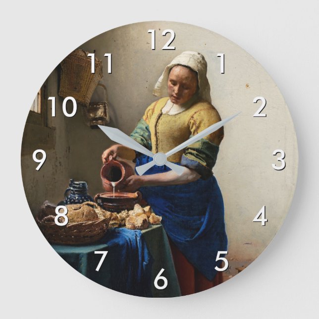 Johannes Vermeer - Milkmaid Stor Klocka (Framsida)