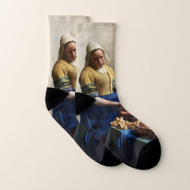 Johannes Vermeer - Milkmaid Strumpor (Par)