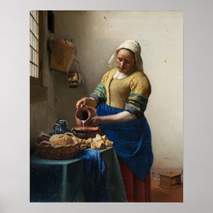 Johannes Vermeer, milkmaiden Poster