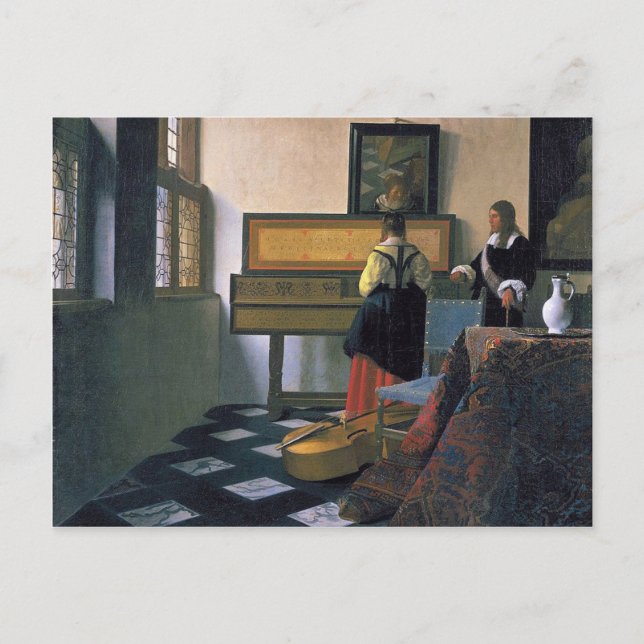 Johannes Vermeer - Music Lesson Vykort (Framsida)