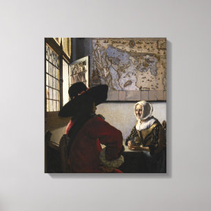 Johannes Vermeer - officer med en döende flicka Canvastryck