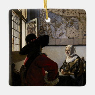 Johannes Vermeer - officer med en döende flicka Julgransprydnad Keramik