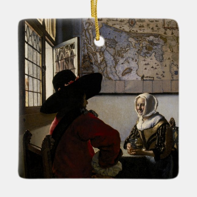 Johannes Vermeer - officer med en döende flicka Julgransprydnad Keramik (Framsida)