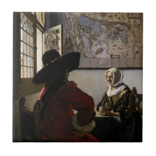 Johannes Vermeer - officer med en döende flicka Kakelplatta