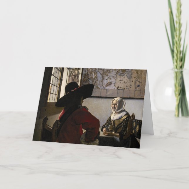 Johannes Vermeer - officer med en döende flicka Kort (Framsida)