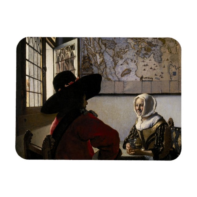 Johannes Vermeer - officer med en döende flicka Magnet (Horisontell)
