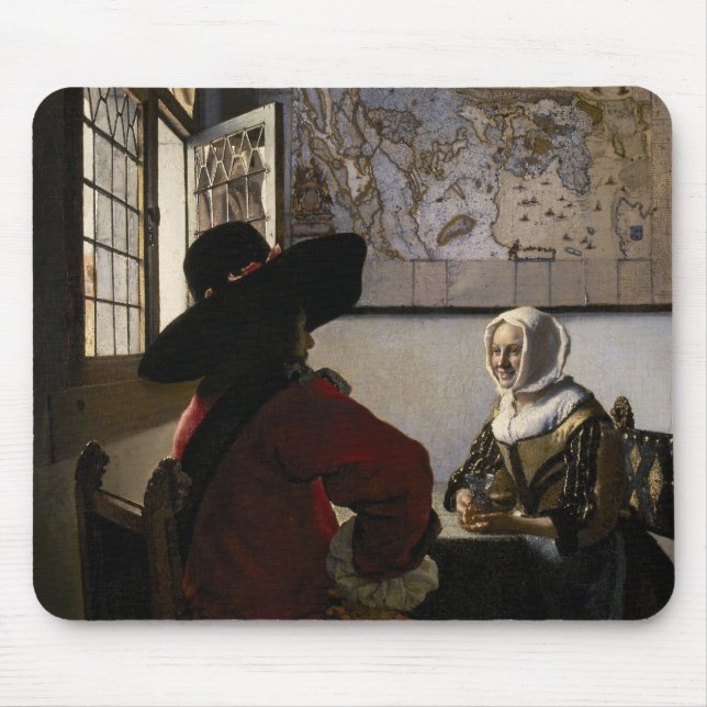 Johannes Vermeer - officer med en döende flicka Musmatta (Framsidan)