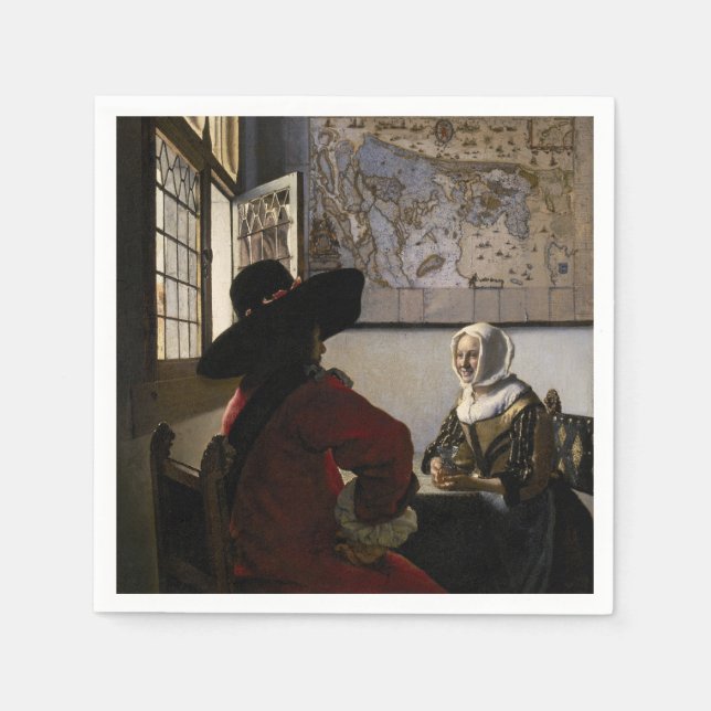 Johannes Vermeer - officer med en döende flicka Pappersservett (Framsidan)