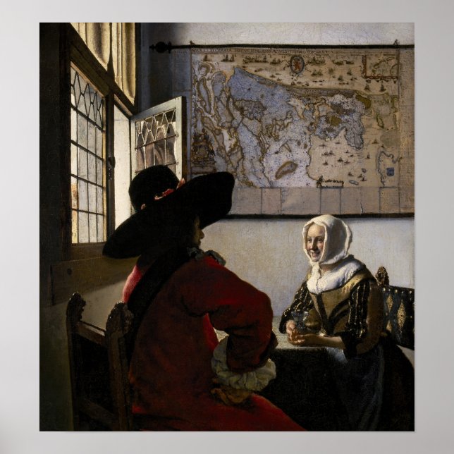 Johannes Vermeer - officer med en döende flicka Poster (Framsidan)