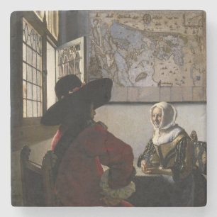 Johannes Vermeer - officer med en döende flicka Stenunderlägg