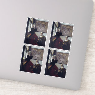 Johannes Vermeer, officer och dödande flicka Klistermärken