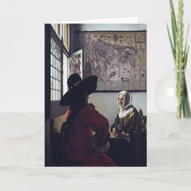 Johannes Vermeer, officer och dödande flicka Kort (Framsida)