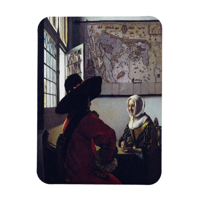 Johannes Vermeer, officer och dödande flicka Magnet (Vertikal)