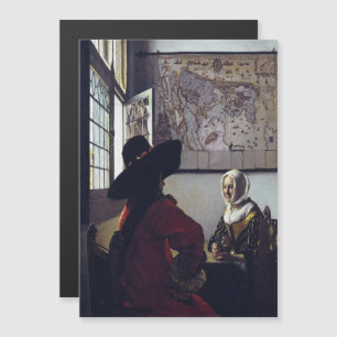 Johannes Vermeer, officer och dödande flicka Magnetisk Inbjudningskort