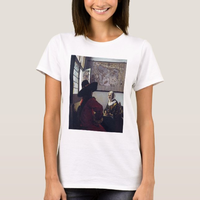 Johannes Vermeer, officer och dödande flicka T Shirt (Framsida)