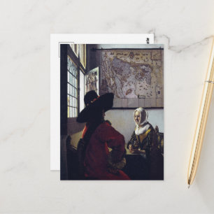 Johannes Vermeer, officer och dödande flicka Vykort