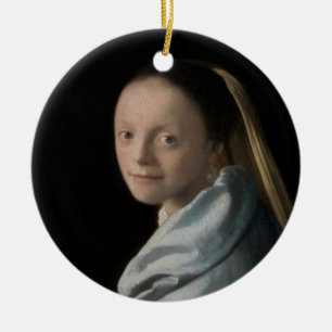 Johannes Vermeer - Studie av en ung kvinna Julgransprydnad Keramik