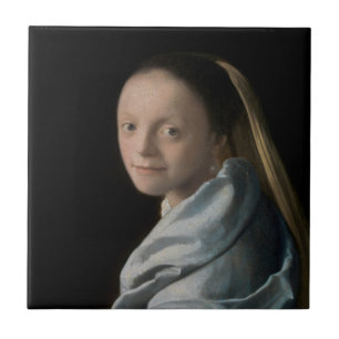 Johannes Vermeer - Studie av en ung kvinna Kakelplatta