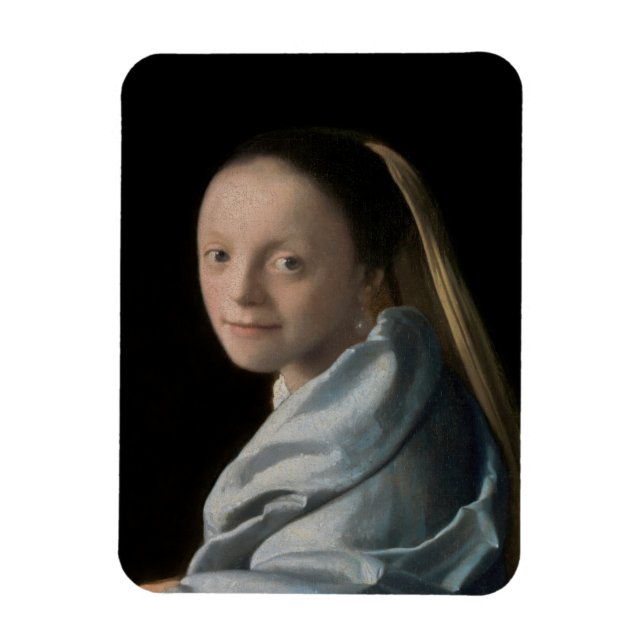 Johannes Vermeer - Studie av en ung kvinna Magnet (Vertikal)