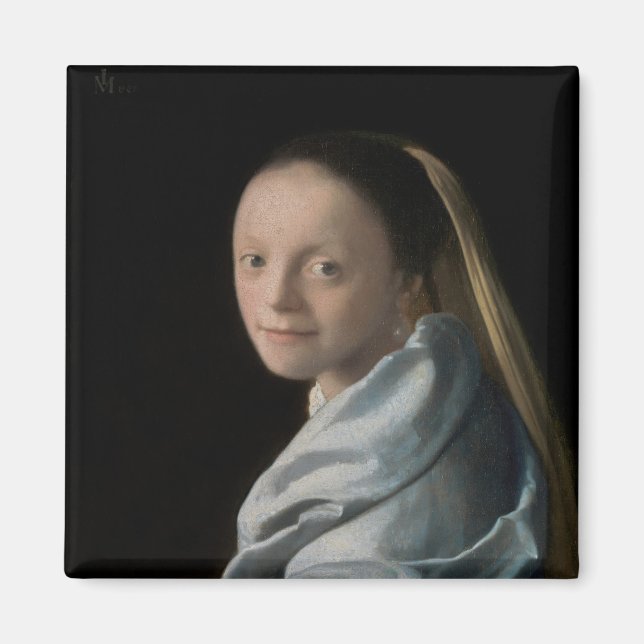 Johannes Vermeer - Studie av en ung kvinna Magnet (Framsidan)
