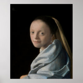 Johannes Vermeer - Studie av en ung kvinna Poster