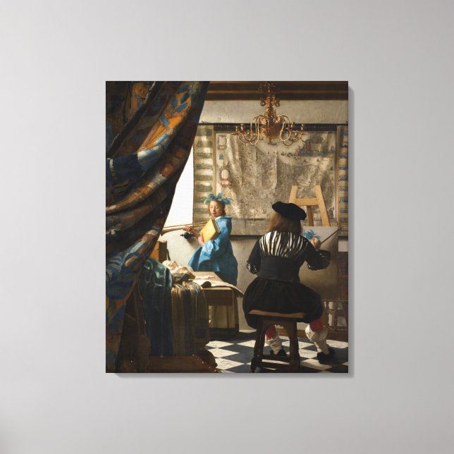 Johannes Vermeer - The Allegory of Painting Canvastryck (Framsida)
