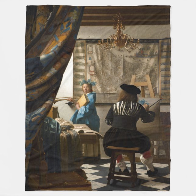 Johannes Vermeer - The Allegory of Painting Fleecefilt (Framsidan)