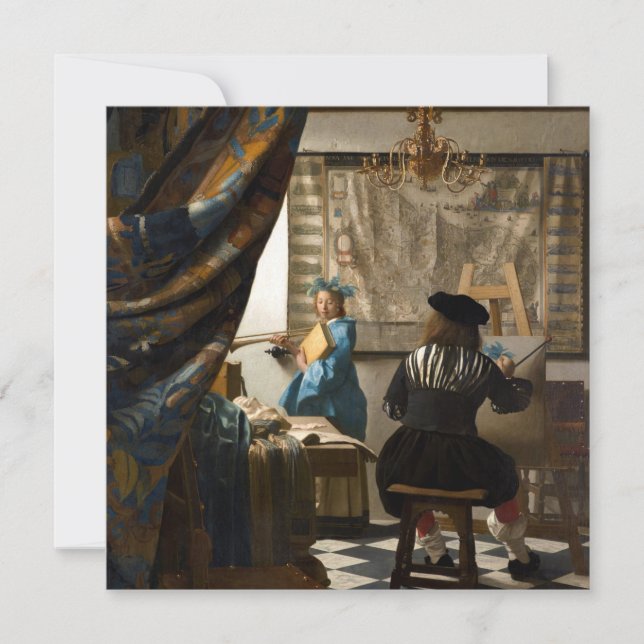 Johannes Vermeer - The Allegory of Painting Inbjudningar (Framsida)