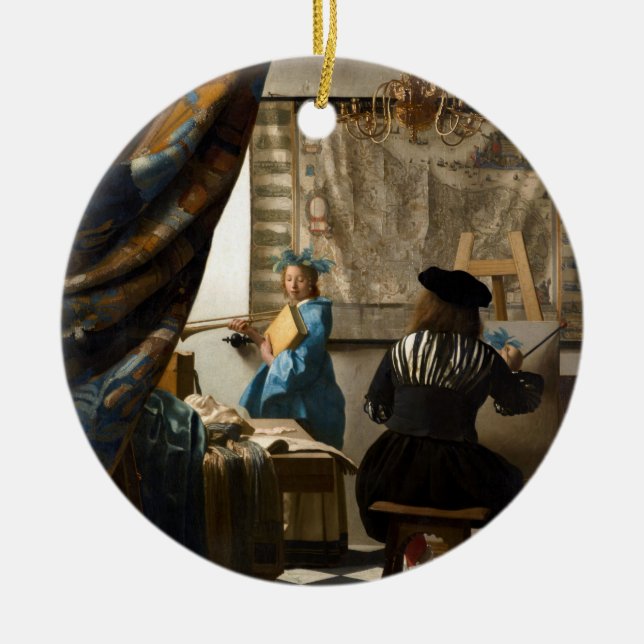 Johannes Vermeer - The Allegory of Painting Julgransprydnad Keramik (Framsidan)