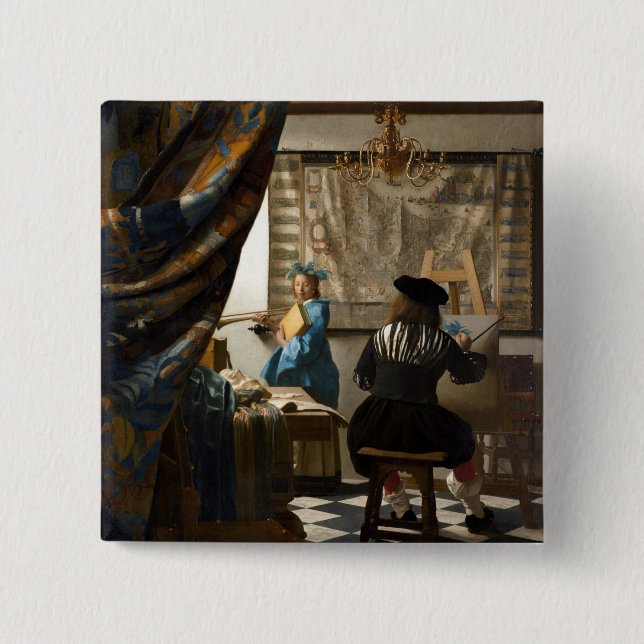 Johannes Vermeer - The Allegory of Painting Knapp (Framsida)