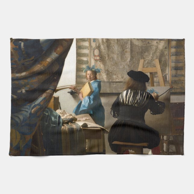 Johannes Vermeer - The Allegory of Painting Kökshandduk (Horisontell)