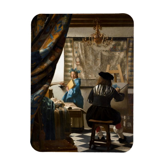 Johannes Vermeer - The Allegory of Painting Magnet (Vertikal)