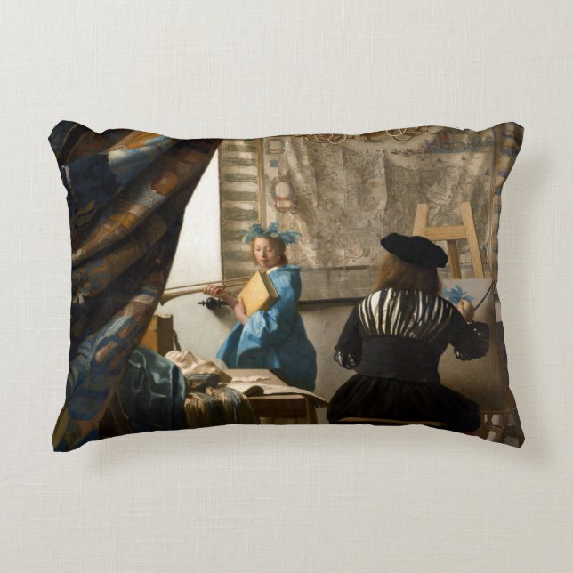 Johannes Vermeer - The Allegory of Painting Prydnadskudde (Framsidan)