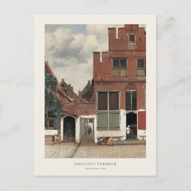 Johannes Vermeer The Little Street Architectural Vykort (Framsida)