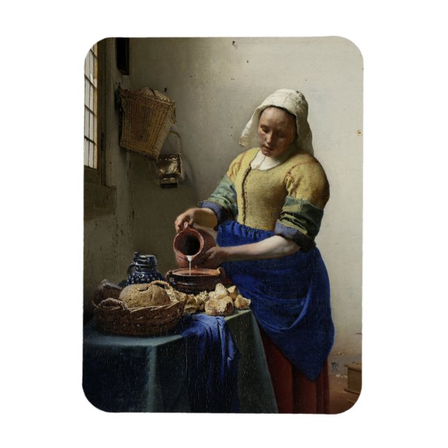 Johannes Vermeer "The Milkmaid" Magnet (Vertikal)