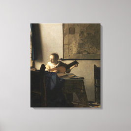 Johannes Vermeer - Ung kvinna med luta Canvastryck