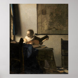 Johannes Vermeer - Ung kvinna med luta Poster