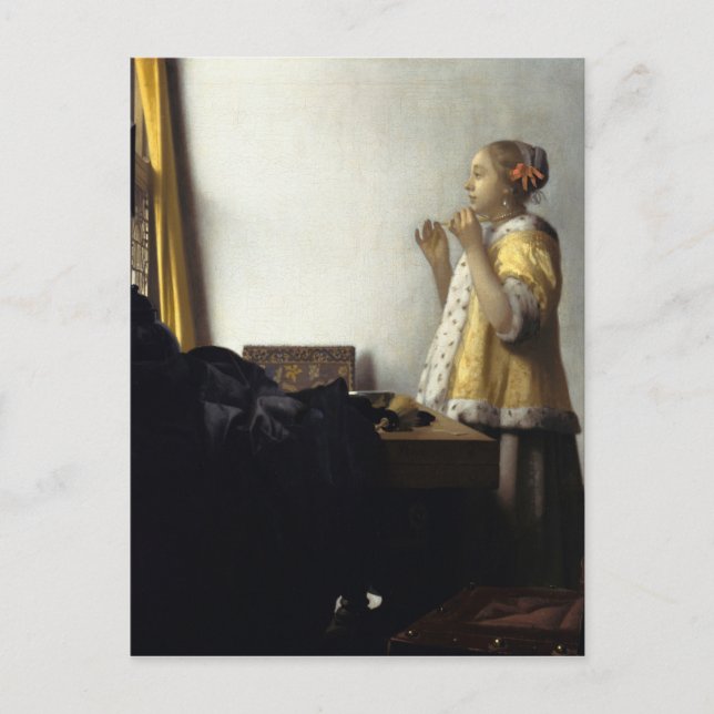 Johannes Vermeer, unga kvinnor med pepparklace Vykort (Framsida)