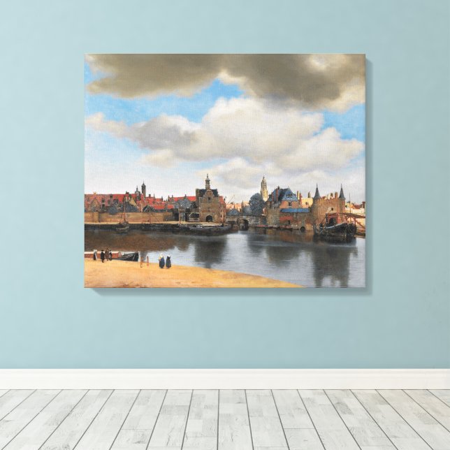 Johannes Vermeer, van Deft, Delft Canvastryck (Insitu (trägolv))