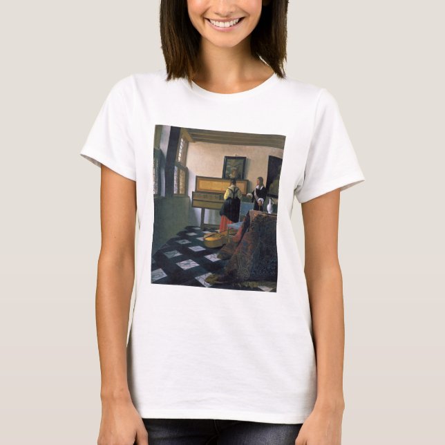 Johannes Vermeer, van Delft, Music Lesson T Shirt (Framsida)
